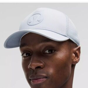 Lululemon NWT SOLD OUT Logo Graphic Trucker Hat Starch Blue